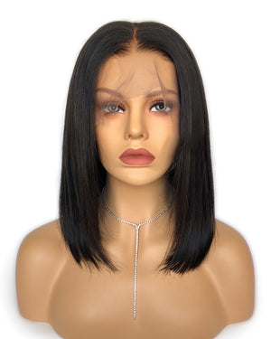 Silky Straight Bob Glueless Lace Wig